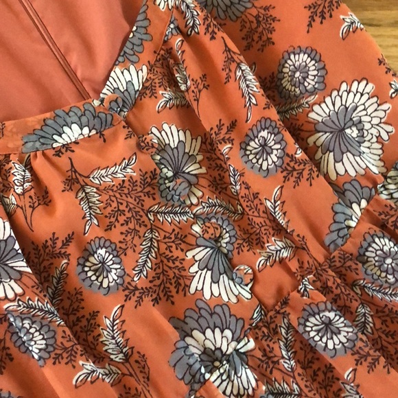 Madewell Button Front Midi Dress Gathered Blooms Sheer Puff Romantic Floral - Picture 10 of 15